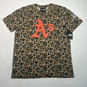 New Era MLB Oakland A’s Camo cotton Baseball T-shirt NWT Men Large‎